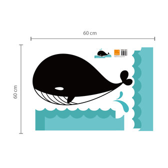 Muursticker walvis krijtbord