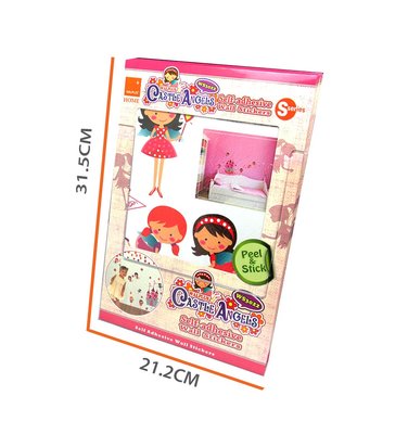Muursticker roze prinsessen kasteel