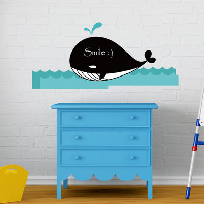 Muursticker walvis krijtbord