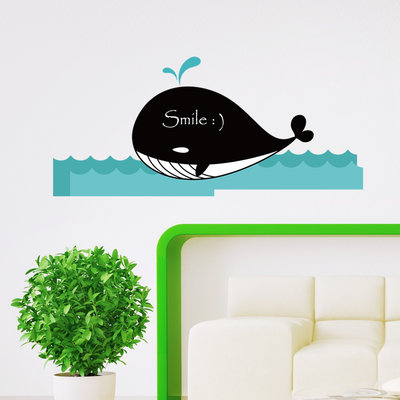 Muursticker walvis krijtbord