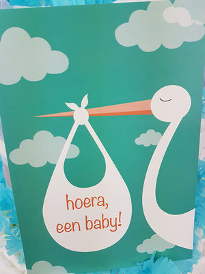 Luiertaart met naam jongen 4-laags blauw