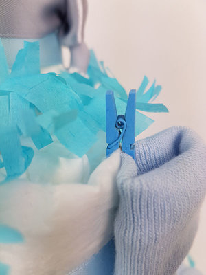 Luiertaart met naam jongen 4-laags blauw