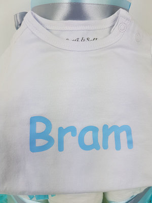 Nijntje Luiertaart jongen 3-laags blauw met opdruk baby-naam