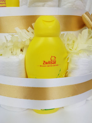 Zwitsal luiertaart neutraal 4-laags (ideaal voor babyshower, kraam- en geboortecadeau)