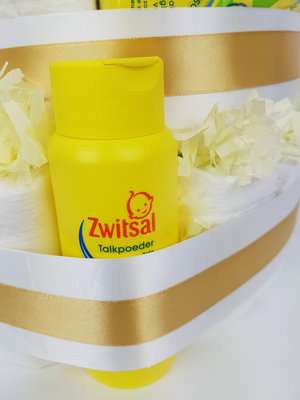 Zwitsal luiertaart neutraal 4-laags (ideaal voor babyshower, kraam- en geboortecadeau)